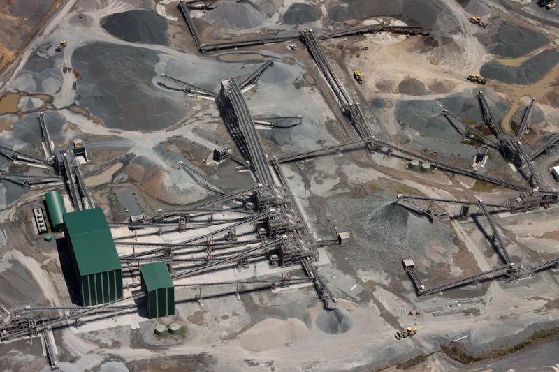 drone view of granite quarry in Minnesota